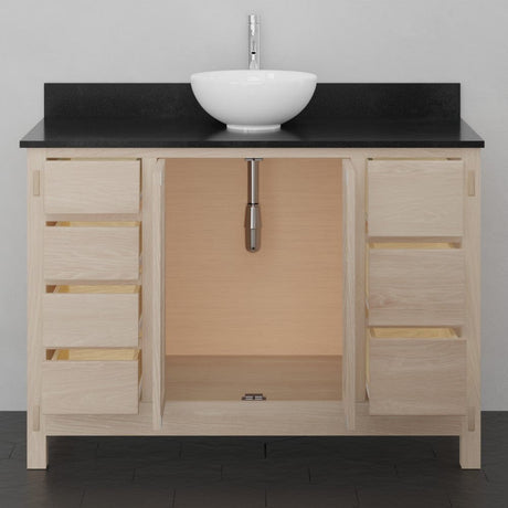 48" Mission 7 Drawer Unfinished Red Oak Vanity for Vessel Sink - 34" Height