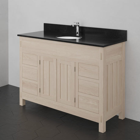 48" Narrow Mission 6 Drawer Unfinished Red Oak Vanity for Undermount Sink - 34" Height