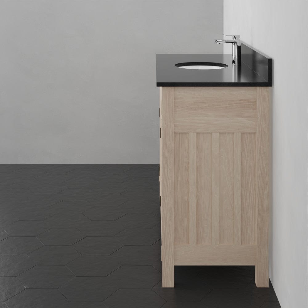 48" Narrow Mission 6 Drawer Unfinished Red Oak Vanity for Undermount Sink - 34" Height