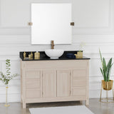 48" Narrow Mission 6 Drawer Unfinished Red Oak Vanity for Vessel Sink - 34" Height