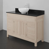 48" Narrow Mission 6 Drawer Unfinished Red Oak Vanity for Vessel Sink - 34" Height