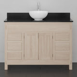 48" Narrow Mission 6 Drawer Unfinished Red Oak Vanity for Vessel Sink - 34" Height