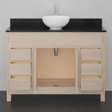 48" Narrow Mission 6 Drawer Unfinished Red Oak Vanity for Vessel Sink - 34" Height