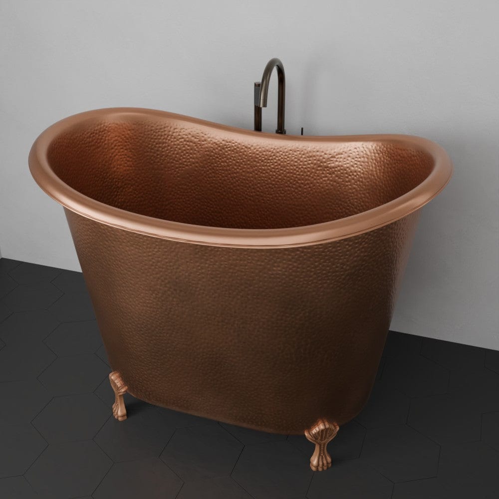48" Samteka Copper Double-Slipper Clawfoot Soaking Tub