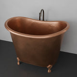 48" Samteka Copper Double-Slipper Clawfoot Soaking Tub