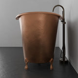 48" Samteka Copper Double-Slipper Clawfoot Soaking Tub