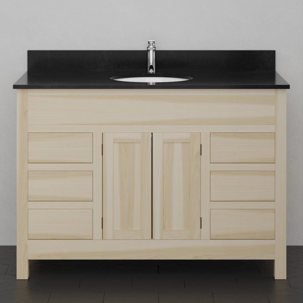 48" Unpainted Shaker Style Poplar Wood Vanity for Undermount Sink - 34" Height