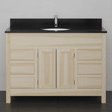 48" Unpainted Shaker Style Poplar Wood Vanity for Undermount Sink - 34" Height