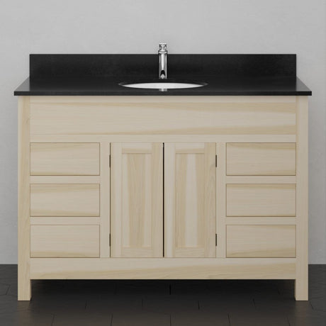 48" Unpainted Shaker Style Poplar Wood Vanity for Undermount Sink - 34" Height