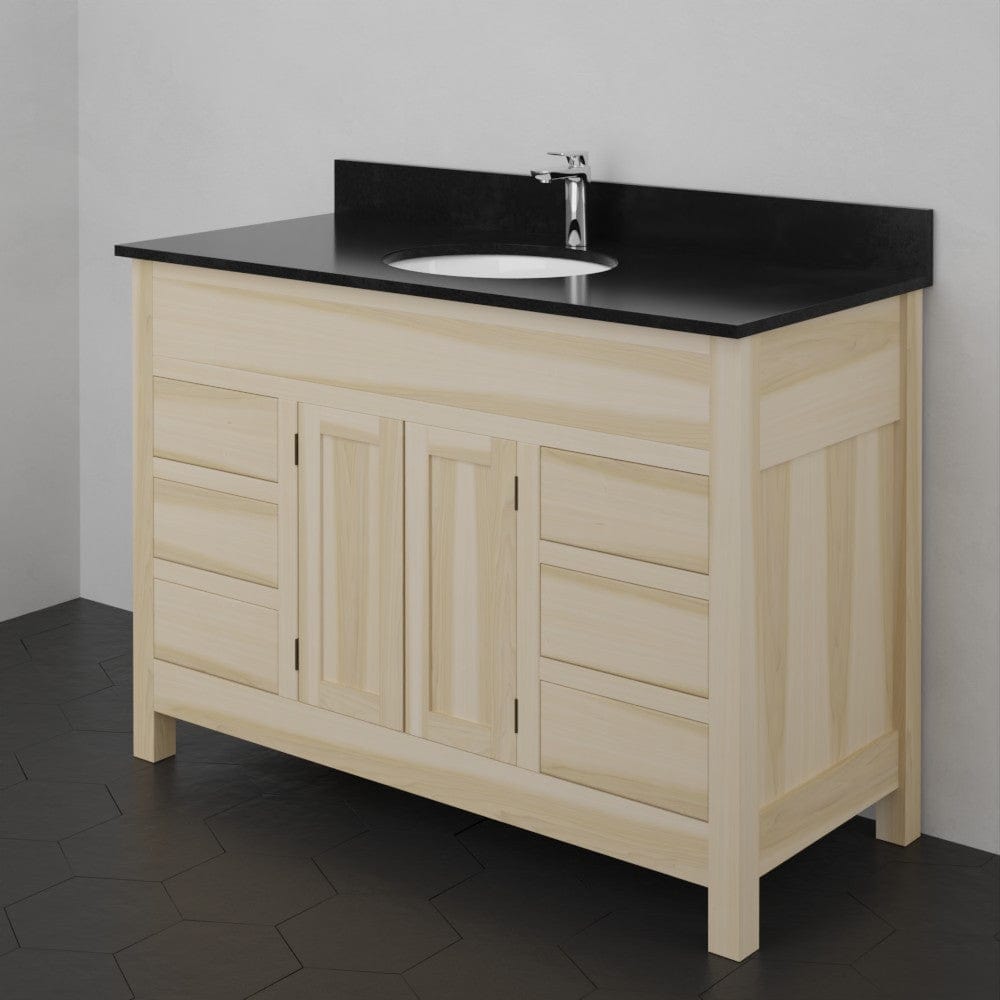 48" Unpainted Shaker Style Poplar Wood Vanity for Undermount Sink - 34" Height