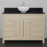 48" Unpainted Shaker Style Poplar Wood Vanity for Vessel Sink - 34" Height