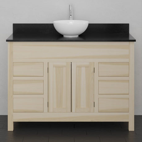 48" Unpainted Shaker Style Poplar Wood Vanity for Vessel Sink - 34" Height