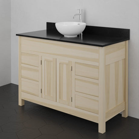 48" Unpainted Shaker Style Poplar Wood Vanity for Vessel Sink - 34" Height