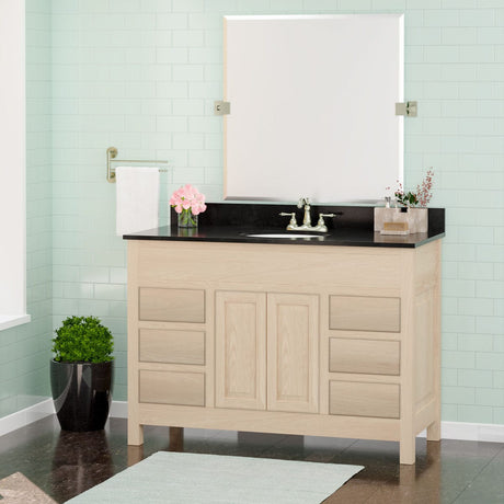 48" Vippis Unfinished 6 Drawer Red Oak Raised Panel Vanity for Undermount Sink - 34" Height