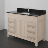 48" Vippis Unfinished 6 Drawer Red Oak Raised Panel Vanity for Undermount Sink - 34" Height