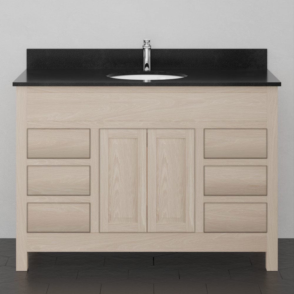 48" Vippis Unfinished 6 Drawer Red Oak Raised Panel Vanity for Undermount Sink - 34" Height