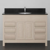 48" Vippis Unfinished 6 Drawer Red Oak Raised Panel Vanity for Undermount Sink - 34" Height
