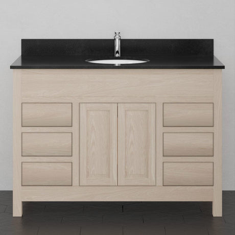 48" Vippis Unfinished 6 Drawer Red Oak Raised Panel Vanity for Undermount Sink - 34" Height