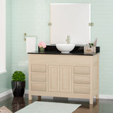 48" Vippis Unfinished 6 Drawer Red Oak Raised Panel Vanity for Vessel Sink - 34" Height