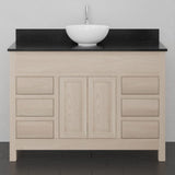 48" Vippis Unfinished 6 Drawer Red Oak Raised Panel Vanity for Vessel Sink - 34" Height