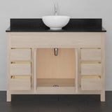 48" Vippis Unfinished 6 Drawer Red Oak Raised Panel Vanity for Vessel Sink - 34" Height