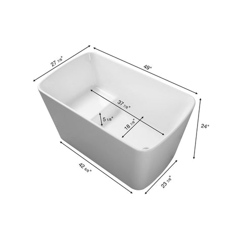 49" Borica Acrylic Japanese Soaking Tub