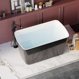 49" Tevis Acrylic Freestanding Japanese Soaking Bathtub - Ebony Finish with White Interior