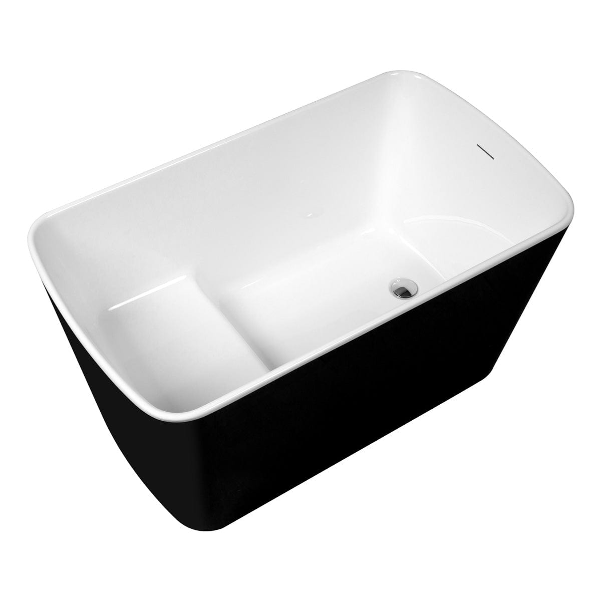 49" Tevis Acrylic Freestanding Japanese Soaking Bathtub - Ebony Finish with White Interior