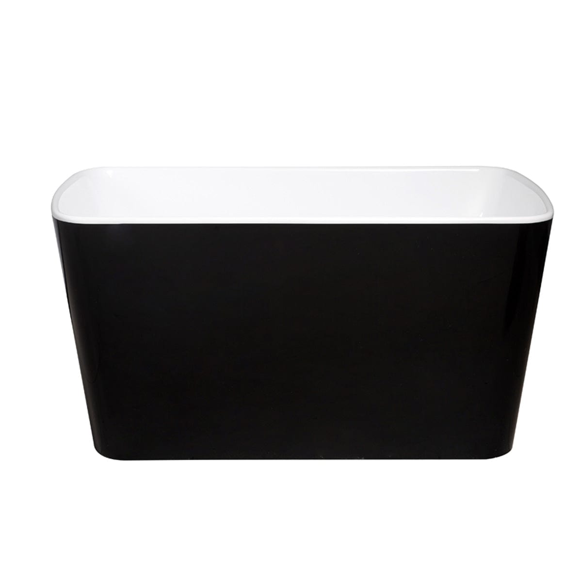 49" Tevis Acrylic Freestanding Japanese Soaking Bathtub - Ebony Finish with White Interior