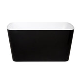 49" Tevis Acrylic Freestanding Japanese Soaking Bathtub - Ebony Finish with White Interior