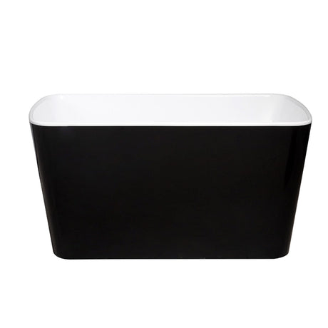 49" Tevis Acrylic Freestanding Japanese Soaking Bathtub - Ebony Finish with White Interior