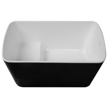 49" Tevis Acrylic Freestanding Japanese Soaking Bathtub - Ebony Finish with White Interior
