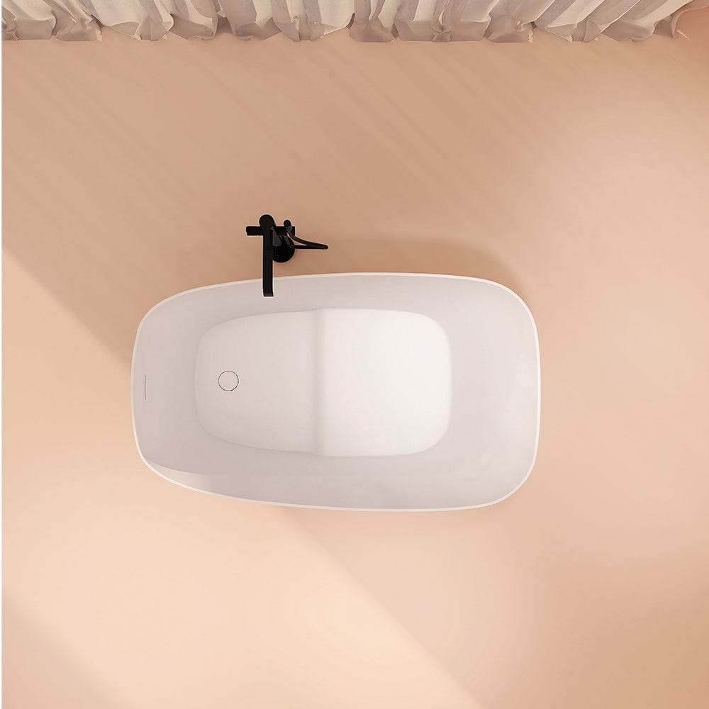 51" Betula Solid Surface Stone Resin Japanese Rectangular Soaking Bathtub with Integral Seat