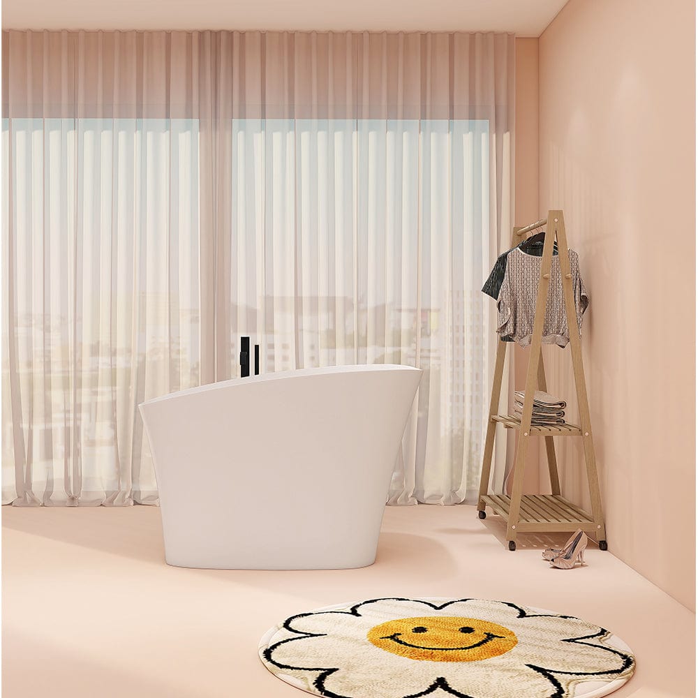 51" Betula Solid Surface Stone Resin Japanese Rectangular Soaking Bathtub with Integral Seat