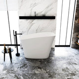 51" Betula Solid Surface Stone Resin Japanese Rectangular Soaking Bathtub with Integral Seat