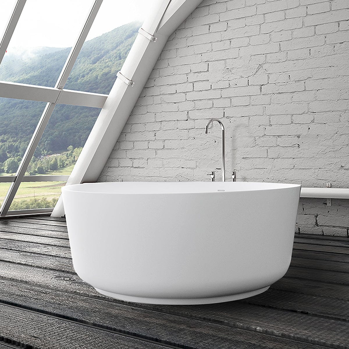 51" Garrison Solid Surface Stone Resin Freestanding Bathtub