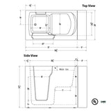 51" Tubac Standard Walk-In Tub - 40” Height