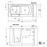 53" Winthrop Compact Walk-In Tub - 36" Height