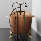 54" Dextara Hammered Copper Slipper Clawfoot Tub