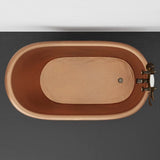 54" Dextara Hammered Copper Slipper Clawfoot Tub