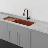 55" Garrison Copper Undermount Sink with Drainboard
