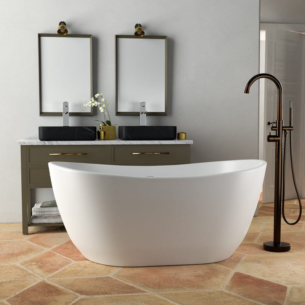 56" Bandon Solid Surface Stone Resin Freestanding Bathtub