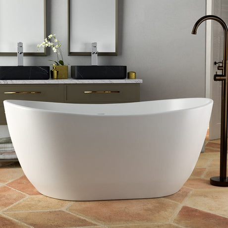 56" Bandon Solid Surface Stone Resin Freestanding Bathtub