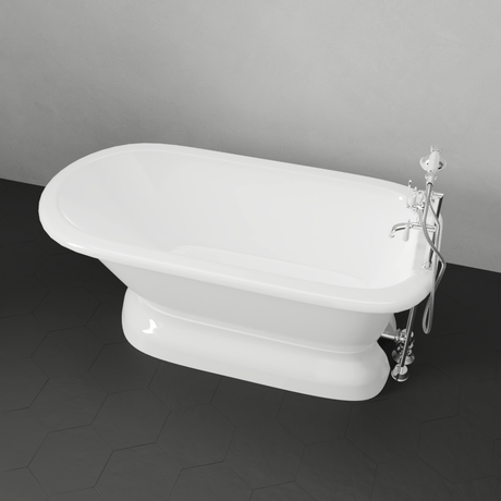 57" Conary Cast Iron Roll-Top Tub with Pedestal