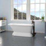 57" Conary Cast Iron Roll-Top Tub with Pedestal