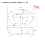 58" Brook Acrylic Freestanding Massage Tub