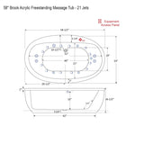 58" Brook Acrylic Freestanding Massage Tub