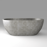 59" Bronte Natural Concrete Oval Freestanding Tub - Smooth