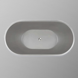 59" Bronte Natural Concrete Oval Freestanding Tub - Smooth