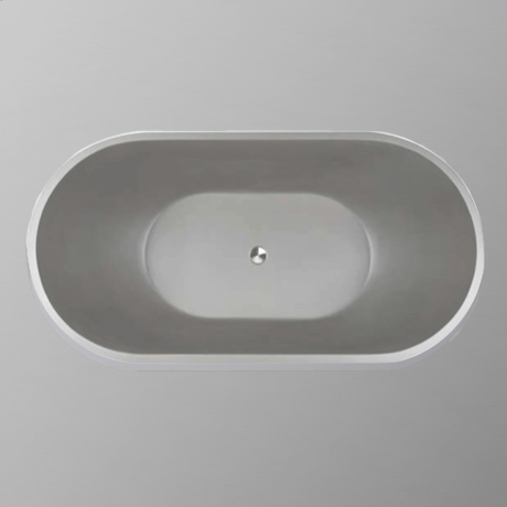 59" Bronte Natural Concrete Oval Freestanding Tub - Smooth